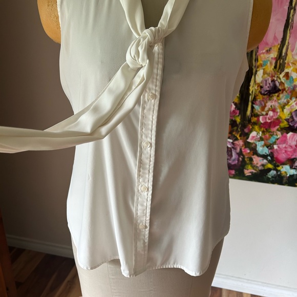 Ladies Sleevless, CK Blouse. Cream. Sz M. EUC - Picture 2 of 7